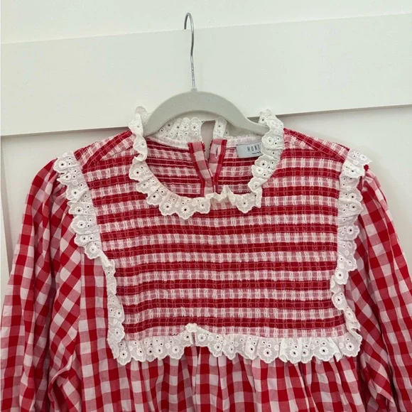 Hunter Bell Red and White Textured Dress - Picture 2 of 3